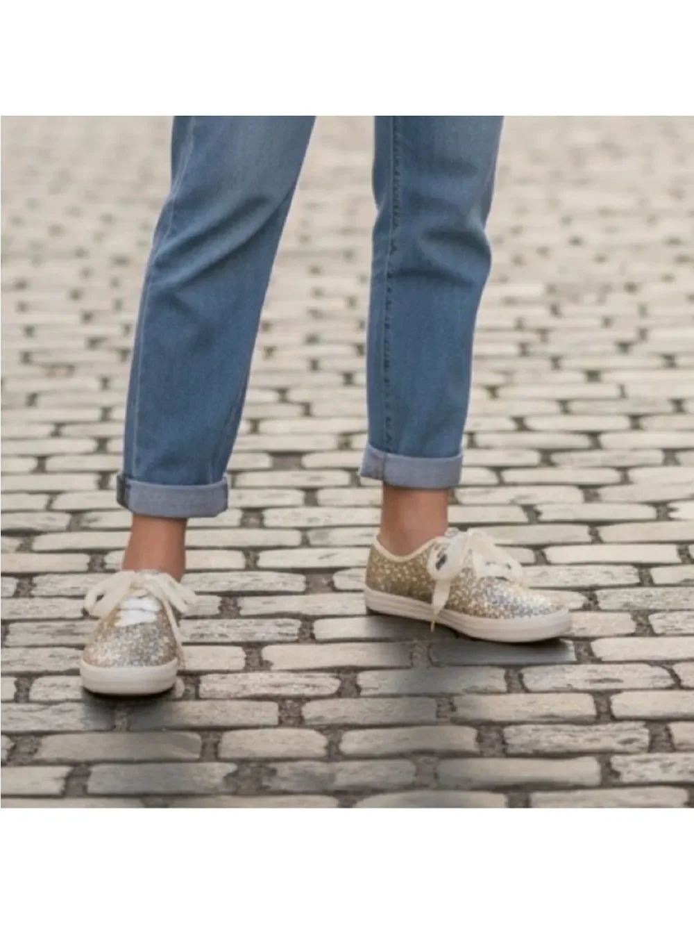 kate spade Rose Gold Glitter Low-Top Sneakers